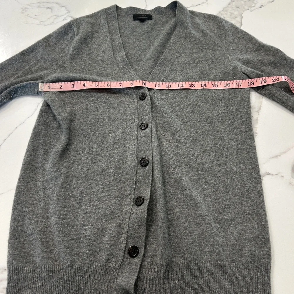 J.Crew Cashmere Blend Cardigan Sweater Womens Small Gray Long Sleeve Button Up - Picture 5 of 7